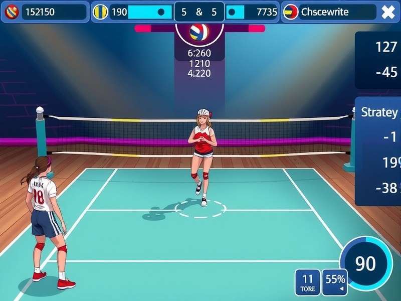 Volley Star Performer gameplay screenshot showing volleyball action